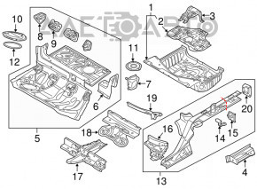 Jgheab portbagaj Audi A6 C7 12-18 pe caroserie