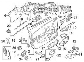 Кнопка центрального замка двери передней правой Audi A6 C7 12-18 черная