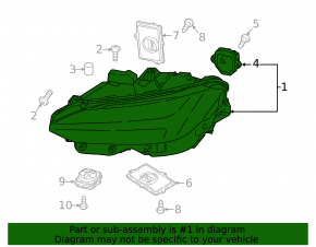 Фара передняя левая в сборе Volvo V90 17-18 T5, T6 LED code: JB07
