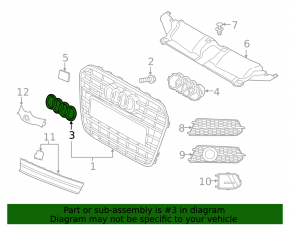 Эмблема значок решетки радиатора grill Audi A6 C7 16-18 рест