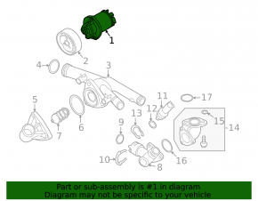 Помпа охлаждения VW Passat b8 16-19 USA 3.6