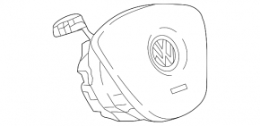 Подушка безопасности airbag в руль водительская VW Tiguan 18-21 черная