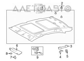 Обшивка потолка Lexus ES350 07-07 серая под люк