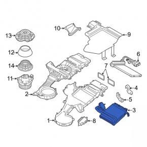 Испаритель задней печки Ford Transit Connect MK2 13-23