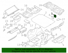 Крюк багажника BMW 5 F10 11-16 хром, с черной накладкой