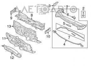 Поддон дворников металл Kia Forte 4d 14-16