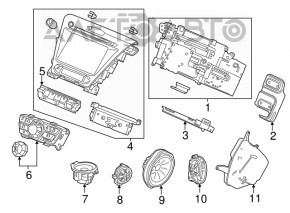 Panoul de control al ecranului Acura MDX 14-17 cu navigație, pentru DVD-ul din spate