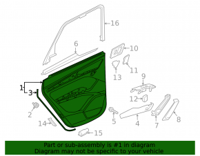 Panou decorativ ușă spate dreapta Audi Q5 80A 21-24 negru, cotiera și inserție piele gri, cu suprapuneri, cu mâner, uzat