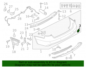 Заглушка буксировочного крюка заднего бампера Audi A4 B8 13-16