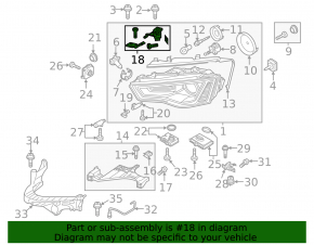Крепление фары верхнее левое Audi A4 B8 13-16 рест