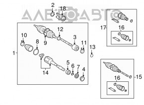 Привод полуось передняя левая Lexus ES350 13-18 Cardone