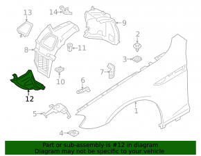 Подкрылок передний правый нижняя часть BMW 6 F06 F12 12-18 M пакет