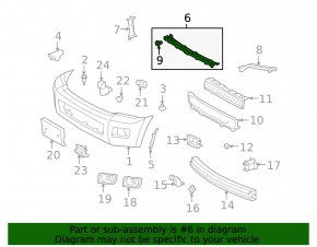 Планка крепления переднего бампера центральная Toyota Sequoia 08-16