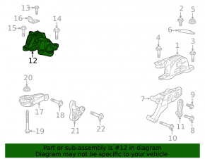 Подушка двигателя левая Chevrolet Malibu 16-18 1.5T, 2.0T