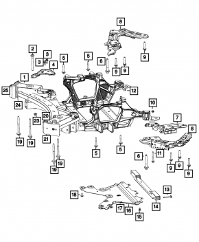 Кронштейн рулевой рейки правый Jeep Grand Cherokee WL 21-26