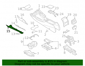 Накладка центральной консоли Audi A4 B9 17-19 под коричневое дерево, царапины