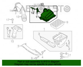 Корпус воздушного фильтра Ford Fusion mk5 13-16 1.5T 1.6T 2.0T без воздухоприемника и датчика, тип 1