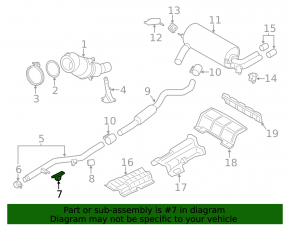 Кронштейн выпускной трассы передний BMW F30 12-18 rwd N20