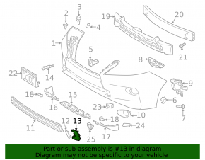 Capacul de protecție al barei față cu crom dreapta Lexus RX350 RX450h 13-15 restyled