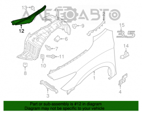 Garnitură aripă capot-stânga Infiniti JX35 QX60 13-