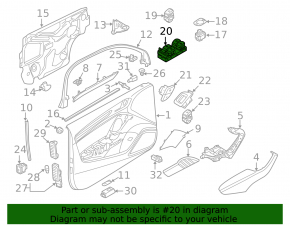 Управление стеклоподъемником передним левым Audi A3 8V 17-20 хром, 4 auto