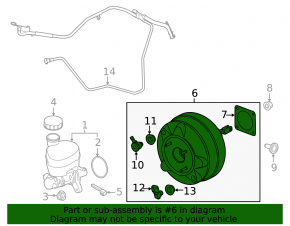 Вакуумный усилитель Ford Mustang mk6 15-17 3.7