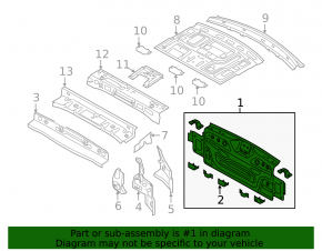 Задняя панель VW Passat b8 16-19 2 части, серебро