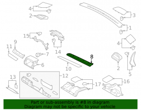 Накладка торпеды правая Subaru Outback 15-19 серая, царапины