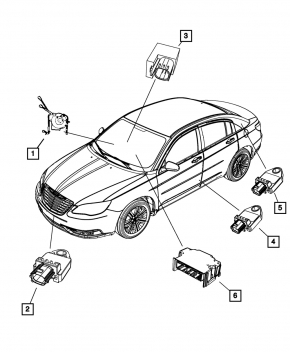 Модуль srs airbag компьютер подушек безопасности Chrysler 200 11-14