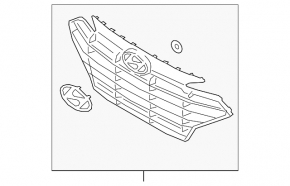 Grila radiatorului Hyundai Elantra AD 19-20, fara ornamente cromate, nou, neoriginal