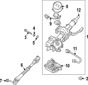 Рулевая колонка ЭУР Kia Forte 19-21
