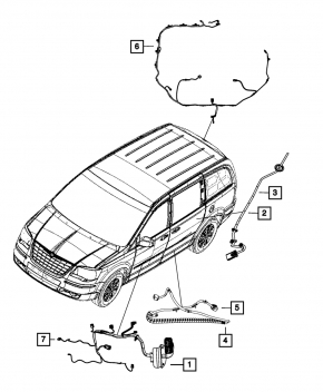 Проводка двери задней правой Dodge Grand Caravan 11-20