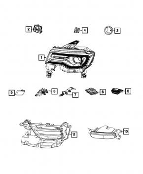 Блок розжига Jeep Grand Cherokee WK2 14-22 DRL