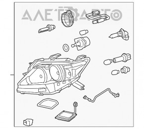Фара передняя левая в сборе Lexus RX350 RX450h 10-12 дорест ксенон