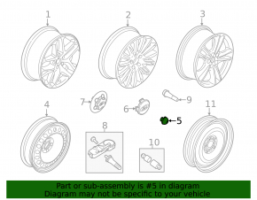 Гайка колесная d19 M12x1.5 Ford C-max MK2 13-18 тип 1