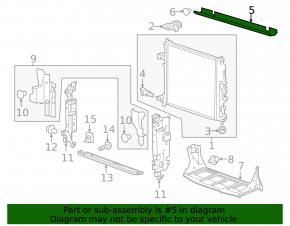 Garnitura radiatorului superior pentru Chevrolet Camaro 16- 6.2