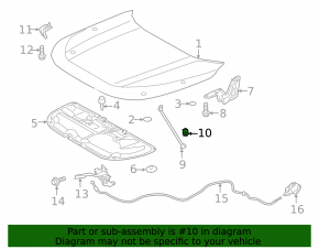 Кронштейн опоры капота Toyota Sienna 21-26