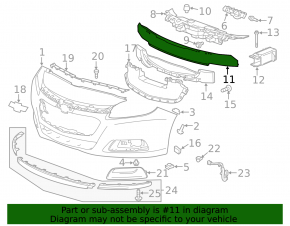 Усилитель переднего бампера Chevrolet Malibu 13-15