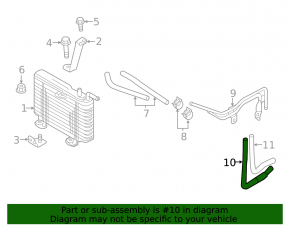 Țeavă inferioară de răcire a radiatorului de ulei Mitsubishi Outlander 16-20, 2.4, tip 1