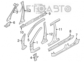 Стойка кузова центральная правая Subaru Outback 10-14