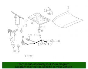 Трос замка капота Lexus GS300 GS350 GS430 GS450h 06-11
