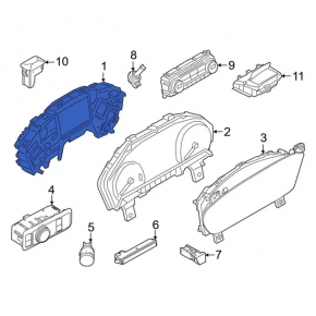 Щиток приборов Ford Escape MK4 20-26 Mid series analog, hybrid, 71к