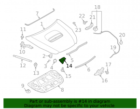 Крюк замка капота Subaru Forester 14-18 SJ