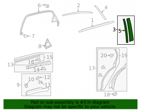 Накладка двери боковая задняя правая Lexus RX350 RX450h 10-15 перед