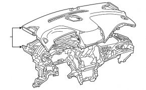 Торпедо передняя панель без AIRBAG Chevrolet Cruze 16- черн