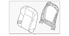 Водительское сидение Nissan Rogue 21-22 без airbag, механическое, ткань черно-серая US built, примято, под химчистку