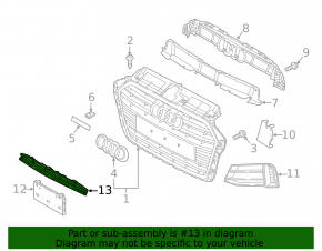 Нижняя решетка переднего бампера Audi A3 8V 17-20