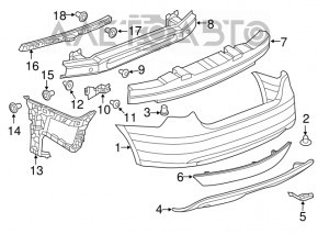 Бампер задний голый VW Jetta 12-14 USA hybrid, GLI