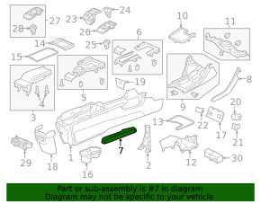Накладка подлокотника правая Honda Civic X FC 16-21 черная ткань