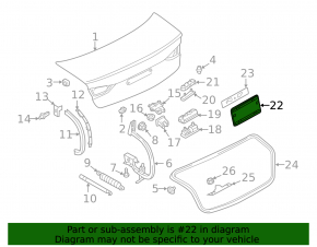 Площадка номерного знака крышки багажника Audi A3 8V 15-20